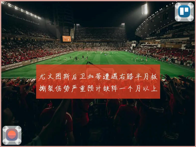 尤文图斯后卫加蒂遭遇右膝半月板撕裂伤势严重预计缺阵一个月以上